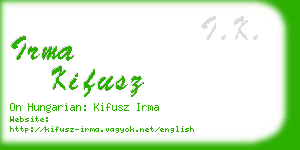 irma kifusz business card